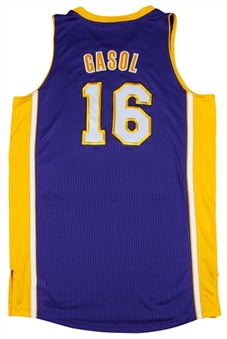 2012 Pau Gasol Game Used and Photo Matched Los Angeles Lakers Playoffs Road Jersey